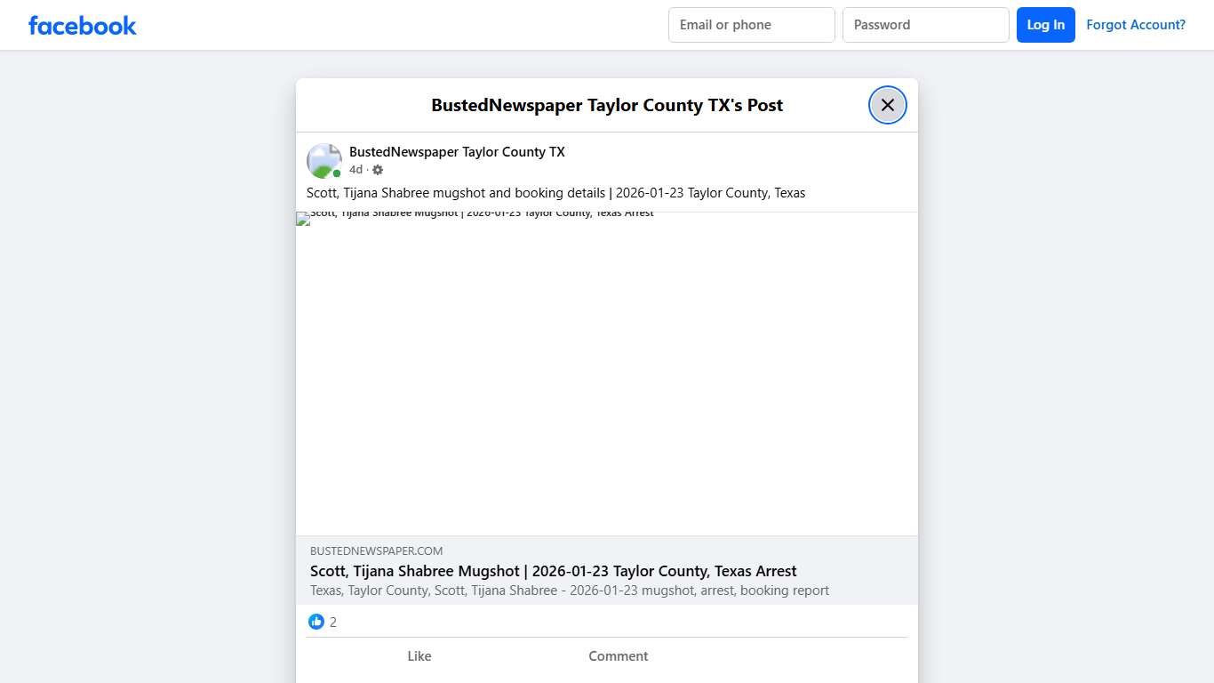 Scott, Tijana Shabree... - BustedNewspaper Taylor County TX Facebook